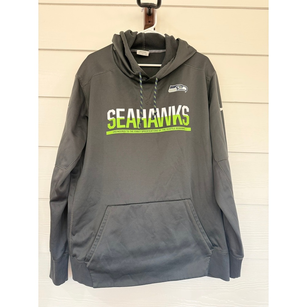 A- 30- Nike NFL Seattle Seahawks Therma-FIT Hoodie Grey Mens XL 746018-060